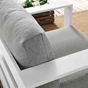 White/ gray finish outdoor patio powder-coated aluminum chair by Modway additional picture 7