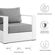 White/ gray finish outdoor patio powder-coated aluminum chair by Modway additional picture 8