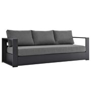 Gray/ charcoal finish outdoor patio powder-coated aluminum sofa by Modway additional picture 2