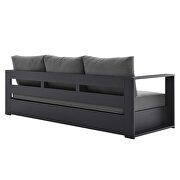 Gray/ charcoal finish outdoor patio powder-coated aluminum sofa by Modway additional picture 4