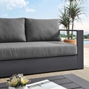 Gray/ charcoal finish outdoor patio powder-coated aluminum sofa by Modway additional picture 7