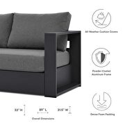 Gray/ charcoal finish outdoor patio powder-coated aluminum sofa by Modway additional picture 8