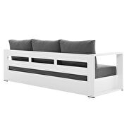 White/ charcoal finish outdoor patio powder-coated aluminum sofa by Modway additional picture 3