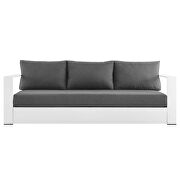 White/ charcoal finish outdoor patio powder-coated aluminum sofa by Modway additional picture 6