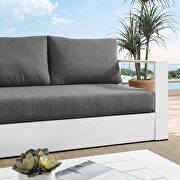 White/ charcoal finish outdoor patio powder-coated aluminum sofa by Modway additional picture 7