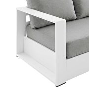 White/ gray finish outdoor patio powder-coated aluminum sofa by Modway additional picture 5