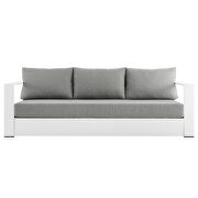 White/ gray finish outdoor patio powder-coated aluminum sofa by Modway additional picture 6