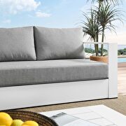 White/ gray finish outdoor patio powder-coated aluminum sofa by Modway additional picture 7