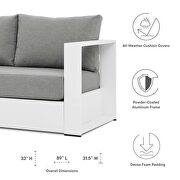 White/ gray finish outdoor patio powder-coated aluminum sofa by Modway additional picture 8