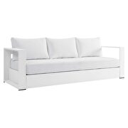 White finish outdoor patio powder-coated aluminum sofa by Modway additional picture 2