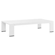 White finish outdoor patio powder-coated aluminum coffee table by Modway additional picture 2