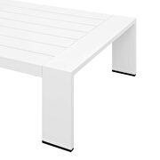 White finish outdoor patio powder-coated aluminum coffee table by Modway additional picture 4