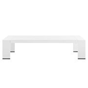 White finish outdoor patio powder-coated aluminum coffee table by Modway additional picture 5