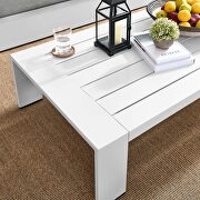 White finish outdoor patio powder-coated aluminum coffee table by Modway additional picture 6