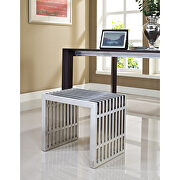 Small stainless steel bench in silver by Modway additional picture 3