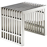 Small stainless steel bench in silver by Modway additional picture 4