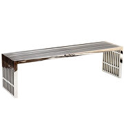 Large stainless steel bench in silver by Modway additional picture 2