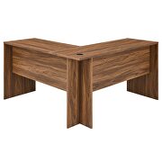 L-shaped wood office desk in walnut finish by Modway additional picture 4