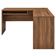 L-shaped wood office desk in walnut finish by Modway additional picture 5