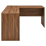 L-shaped wood office desk in walnut finish by Modway additional picture 6