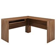 L-shaped wood office desk in walnut finish by Modway additional picture 8