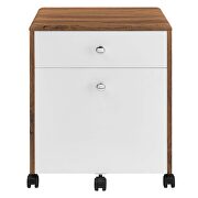 Wood file rolling cabinet in walnut/ white by Modway additional picture 6