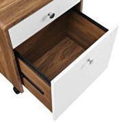 Wood file rolling cabinet in walnut/ white by Modway additional picture 7