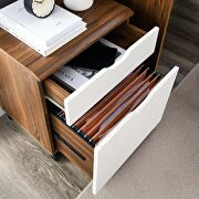 Wood file cabinet in walnut/ white by Modway additional picture 2