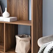 Wood three-tiered bookcase in walnut by Modway additional picture 2