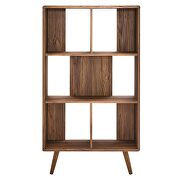 Wood three-tiered bookcase in walnut by Modway additional picture 5