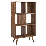 Wood three-tiered bookcase in walnut by Modway additional picture 7