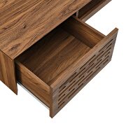 Wall mount wood office desk in walnut by Modway additional picture 7