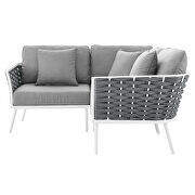 White/ gray finish outdoor patio aluminum small sectional sofa by Modway additional picture 3