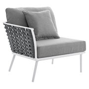 White/ gray finish outdoor patio aluminum small sectional sofa by Modway additional picture 4