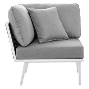 White/ gray finish outdoor patio aluminum small sectional sofa by Modway additional picture 7