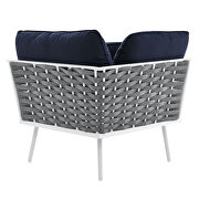 White/ navy finish outdoor patio aluminum small sectional sofa by Modway additional picture 9
