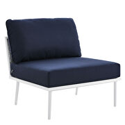 White/ navy finish outdoor patio aluminum large sectional sofa by Modway additional picture 9