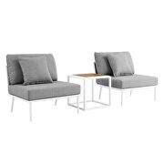 White/ gray finish 3-piece outdoor patio aluminum set by Modway additional picture 2