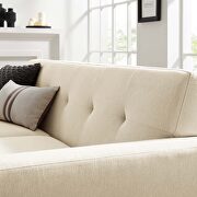 Beige finish herringbone fabric loveseat by Modway additional picture 2