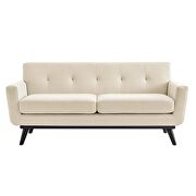 Beige finish herringbone fabric loveseat by Modway additional picture 6