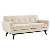 Beige finish herringbone fabric loveseat by Modway additional picture 7