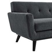 Charcoal finish herringbone fabric loveseat by Modway additional picture 2