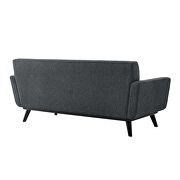 Charcoal finish herringbone fabric loveseat by Modway additional picture 4