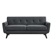 Charcoal finish herringbone fabric loveseat by Modway additional picture 6
