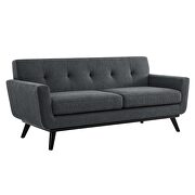 Charcoal finish herringbone fabric loveseat by Modway additional picture 7