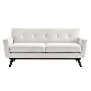Ivory finish herringbone fabric loveseat by Modway additional picture 6
