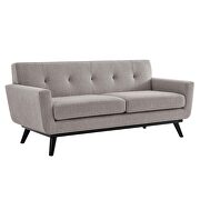 Light gray finish herringbone fabric loveseat by Modway additional picture 7