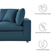 Down filled overstuffed 6-piece sectional sofa in azure by Modway additional picture 4