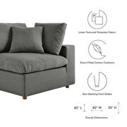 Down filled overstuffed 6-piece sectional sofa in gray by Modway additional picture 2