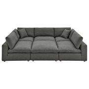 Down filled overstuffed 6-piece sectional sofa in gray by Modway additional picture 7